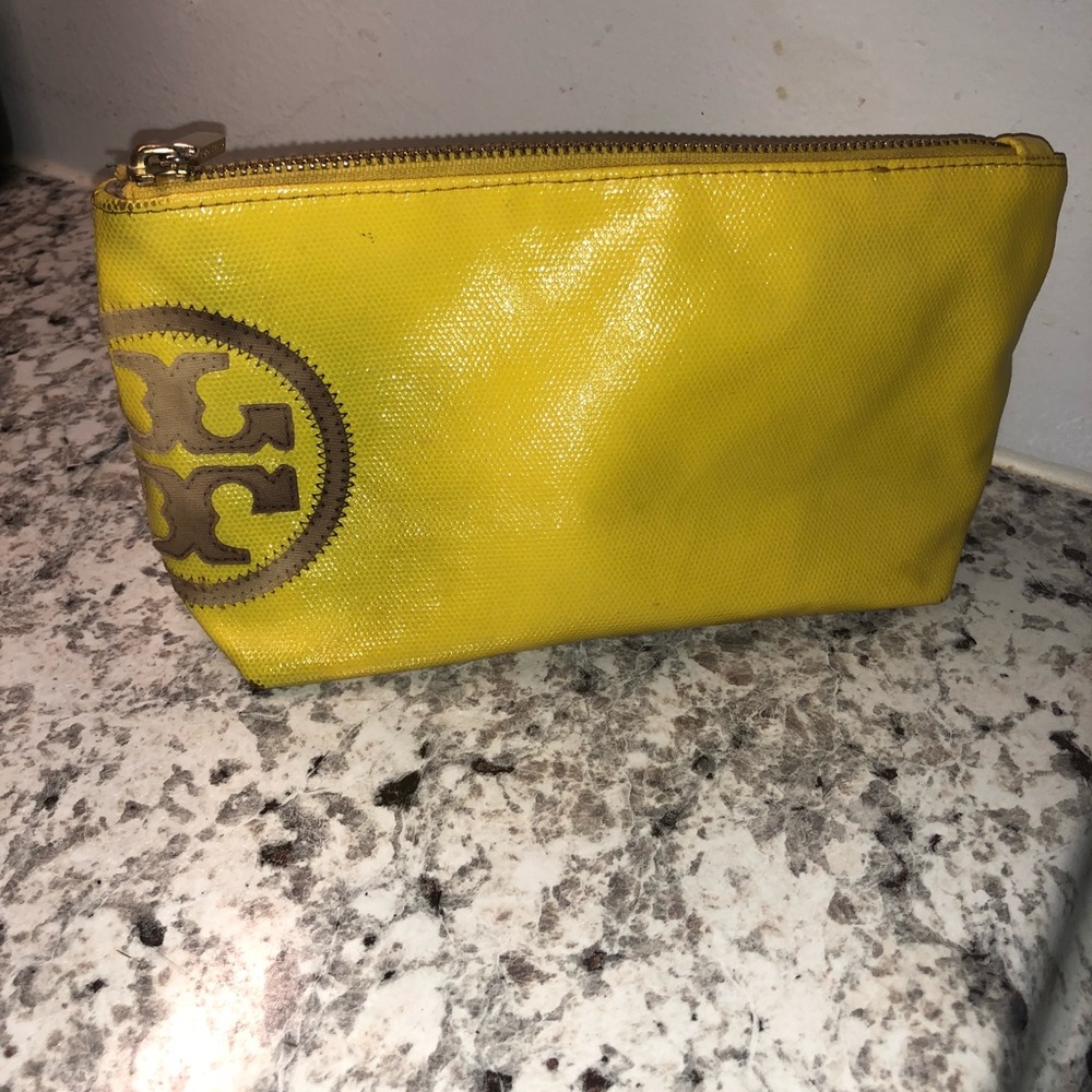 Tory Burch Yellow Makeup Bag